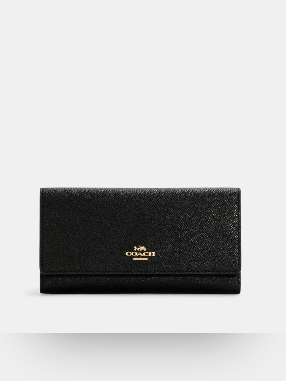 Coach Black Leather Wallet with Gold Logo